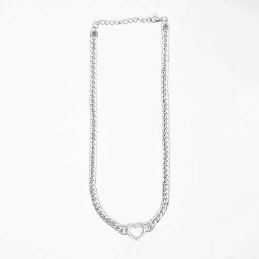 Open Heart - Necklace | Silver